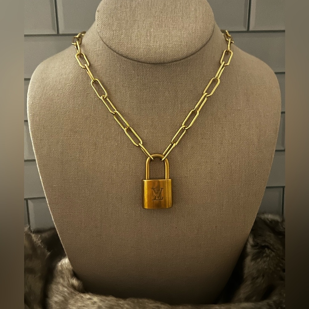 Padlock & key #318 Paperclip Necklace & bracelet set